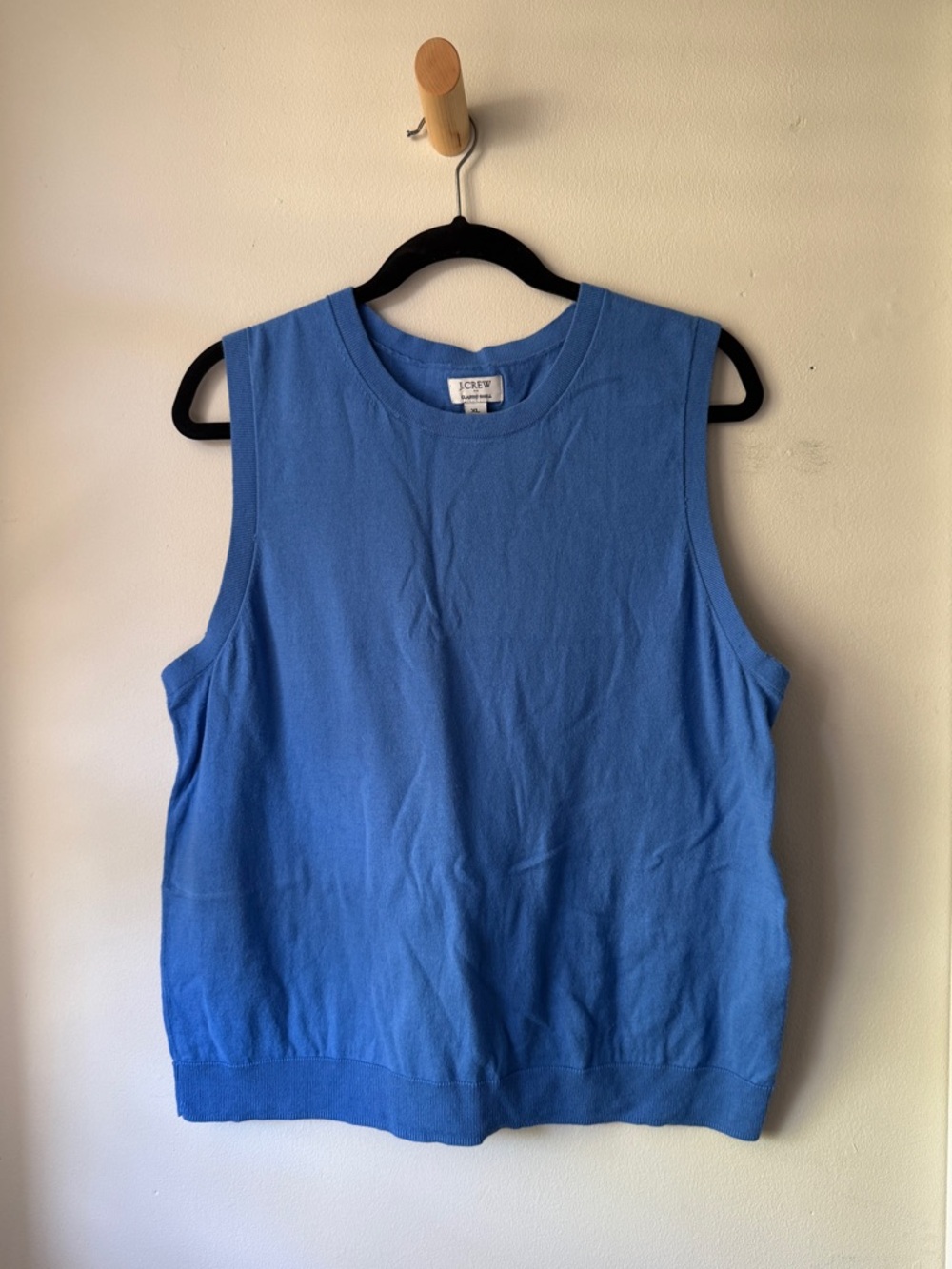 J. Crew Blue Sleeveless Knit Top — Classic Shell — sweater, tank top